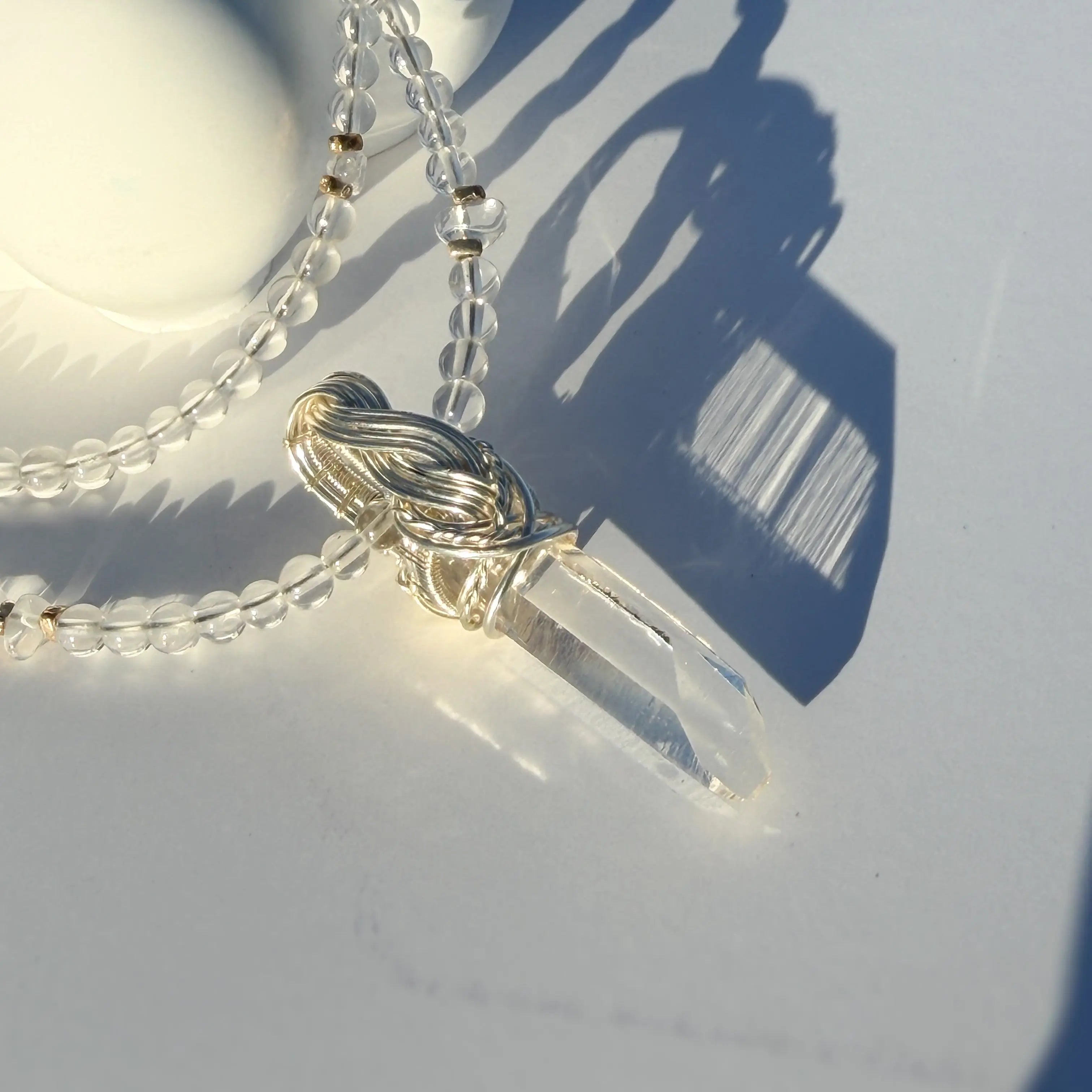 Akashic Peak - Himalayan Quartz Point Handwired Necklace view 6